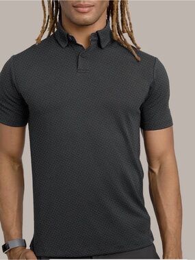 Twillory Short Sleeve Performance Tailored Fit Polo Dot | Charcoal Size XL